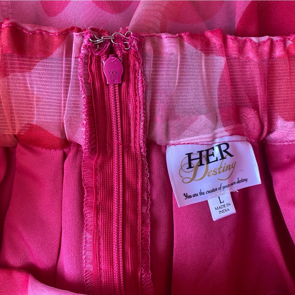 Her Destiny Red & Pink Hearts Sheer‎ Women’s Skirt Size L - Picture 6 of 10